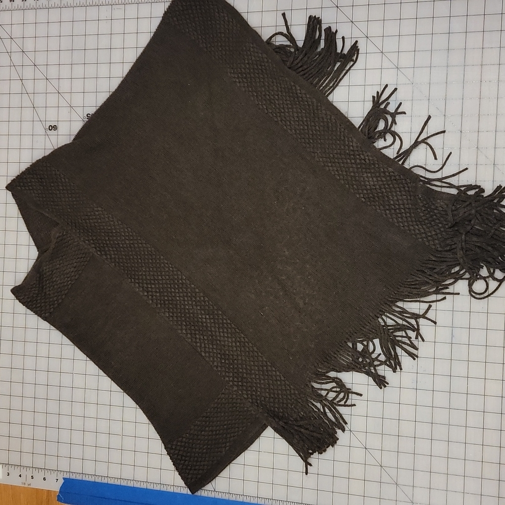 Brown sweater poncho